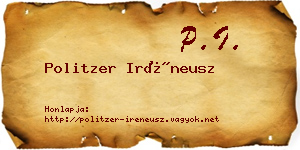Politzer Iréneusz névjegykártya